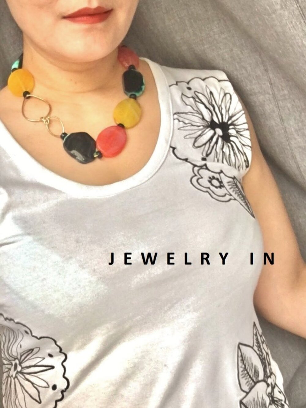 New artisanal style high polished gemstone with sterling silver necklace